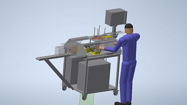 3D visualization of the FSA1 folding carton erector from Ulf-Tec